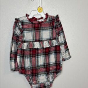 Okie Dokie Red and White Ruffled Blouse